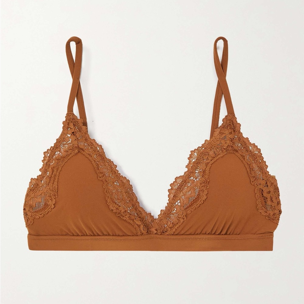 Skims Fits Everybody Lace Trim Bralette in Bronze